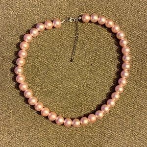 NEW Necklace with Big Faux Pink Pearls